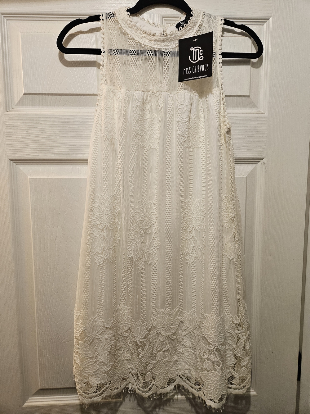 Miss Chievous Ivory Lace Midi Dress